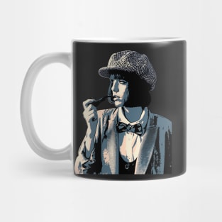 Girl Smoking Corncob Pipe Vintage Pastel Themed Mug